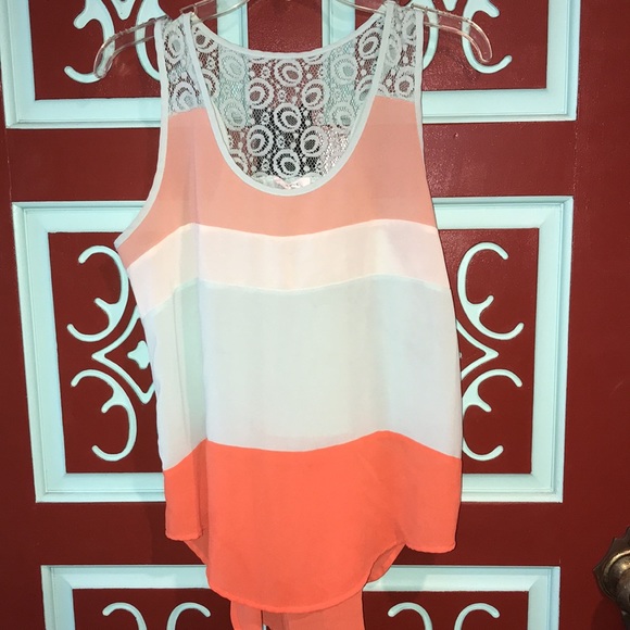 Women’s Edge High Low Lacey Color Block Tank Top Size L - Picture 2 of 7